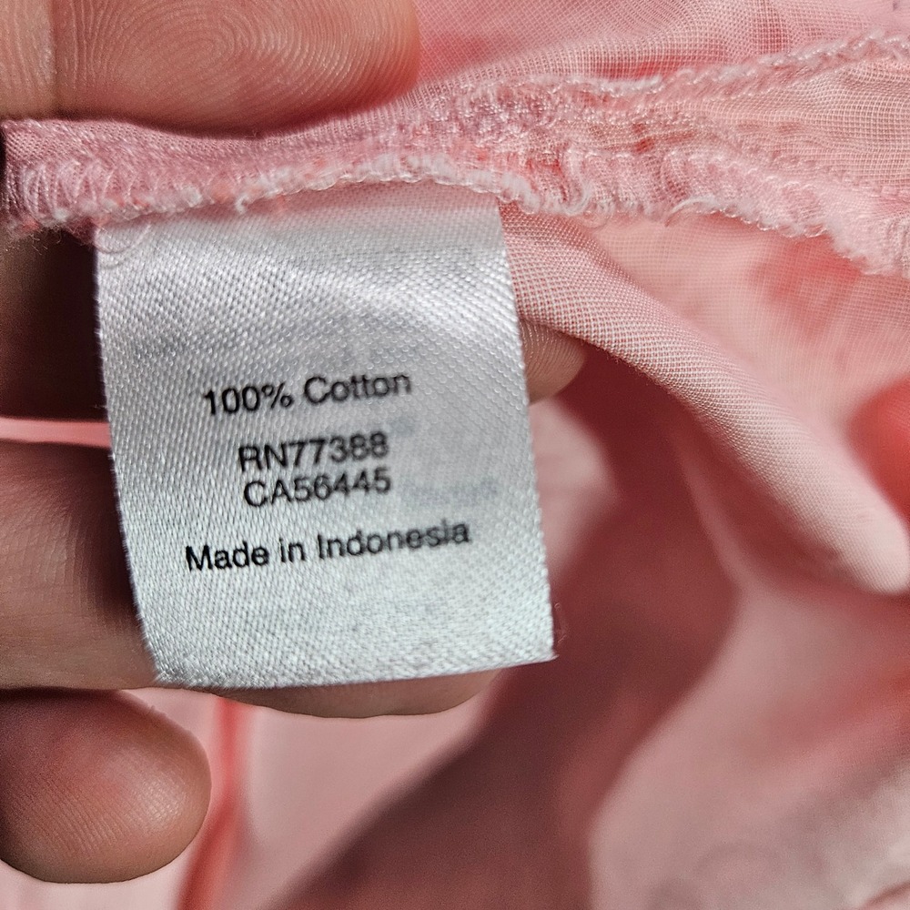 J.Crew Womens Pink Cotton Ruffle Tie Sleeve Blouse Top Medium Keyhole Back - Picture 4 of 10